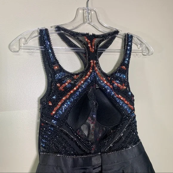 *NEW WITH TAGS* Beaded bodice flare skirt dress, Clarisse brand size 0 - Picture 9 of 15